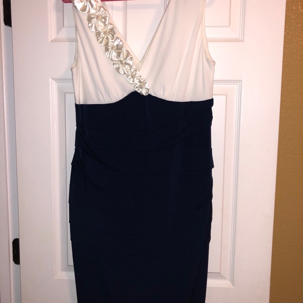 NEVER WORN!!   Blue/off white Cocktail Dress.